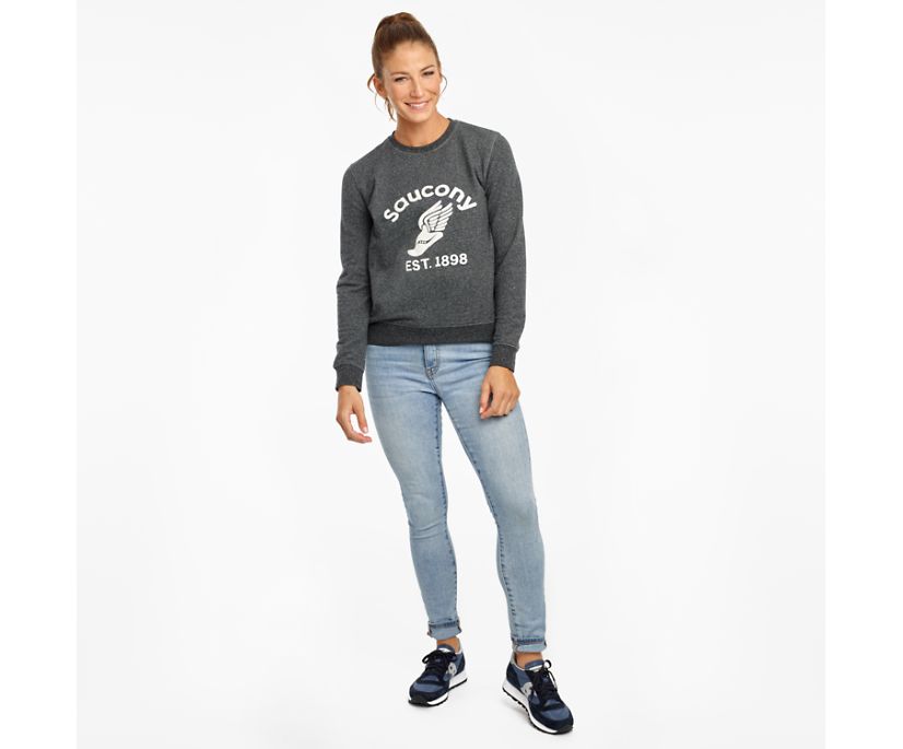 Saucony Rested Crewneck Women's Shirts Black | Canada 284BEXC